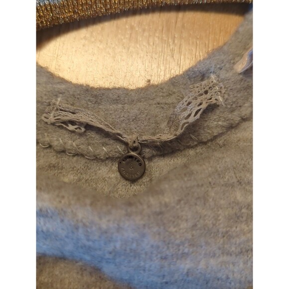 Knitted And Knotted Anthropologie Dress Small Gray Wool Drop Waist Sleeveless - Picture 8 of 13